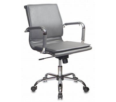 Кресло руководителя Бюрократ CH-993-Low серый эко.кожа низк.спин. крестовина металл хром