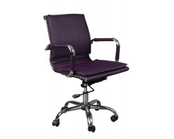 Кресло руководителя Бюрократ CH-993-Low низкая спинка фиолетовый искусственная кожа крестовина хром