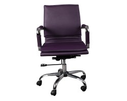 Кресло руководителя Бюрократ CH-993-Low низкая спинка фиолетовый искусственная кожа крестовина хром-foto2