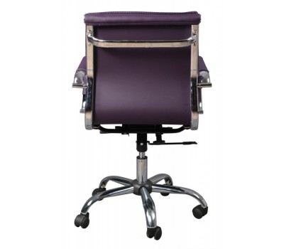 Кресло руководителя Бюрократ CH-993-Low низкая спинка фиолетовый искусственная кожа крестовина хром