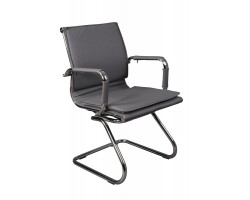 Кресло Бюрократ CH-993-Low-V серый эко.кожа низк.спин. полозья металл хром