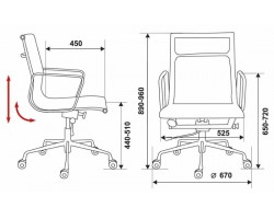 Кресло руководителя Бюрократ CH-996-Low низкая спинка коричневый сетка крестовина алюминий-foto5