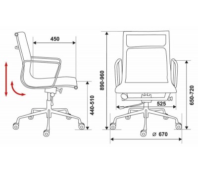 Кресло руководителя Бюрократ CH-996-Low низкая спинка коричневый сетка крестовина алюминий