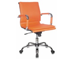 Кресло руководителя Бюрократ CH-993-Low оранжевый эко.кожа низк.спин. крестовина металл хром