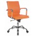 Кресло руководителя Бюрократ CH-993-Low оранжевый эко.кожа низк.спин. крестовина металл хром