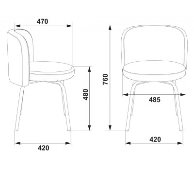 Стул Бюрократ KF-2 синий Or-03 искусственная кожа на ножках металл металлик