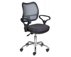 Кресло Бюрократ CH-799SL темно-серый TW-04 TW-12 сетка/ткань крестовина металл хром