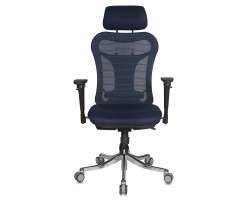 Кресло руководителя Бюрократ CH-999ASX синий сиденье темно-синий TW-10N сетка/ткань с подголов. крестовина металл хром-foto2