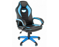 Кресло CHAIRMAN Game 16 черно/голубое