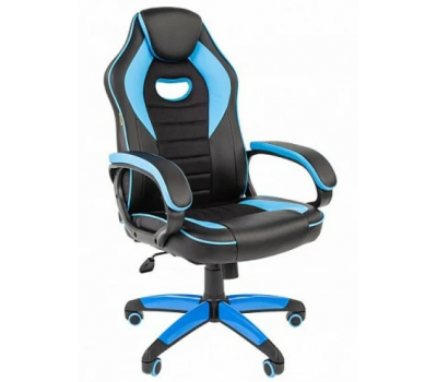 Кресло CHAIRMAN Game 16 черно/голубое