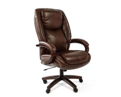 Кресло для руководителя CHAIRMAN 408, коричневая кожа