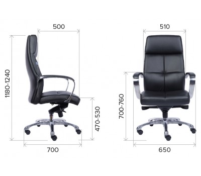 Кресло руководителя Everprof Madrid Кожа Черный