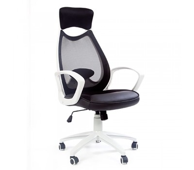 Кресло для руководителя CHAIRMAN CH 840 white черное