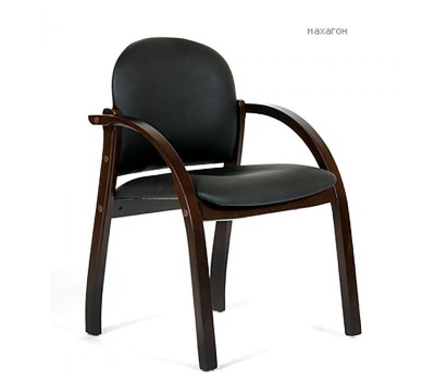 Кресло для посетителя CHAIRMAN 659 черное,  экокожа