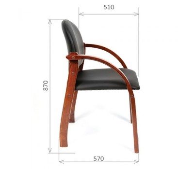 Кресло для посетителя CHAIRMAN 659 черное,  экокожа