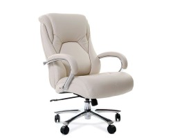Кресло для руководителя CHAIRMAN 402, белая натуральная кожа