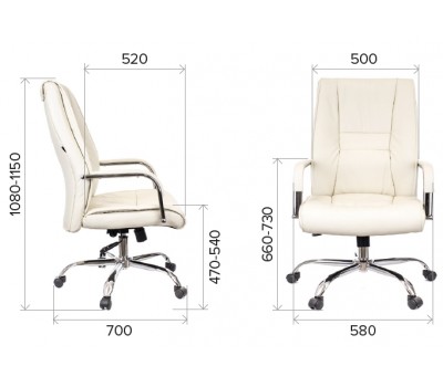 Кресло руководителя Everprof Kent TM Экокожа Кремовый