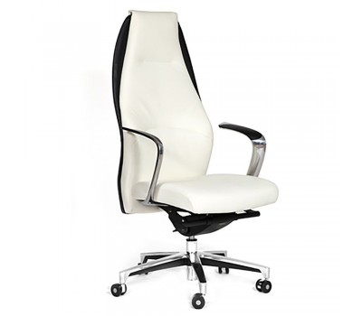 Кресло кожаное CHAIRMAN Basic белое/черное