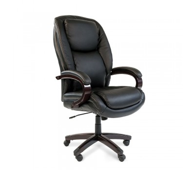 Кресло для руководителя CHAIRMAN 408, черная кожа