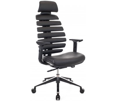 Кресло офисное Everprof Ergo Black кожа черный