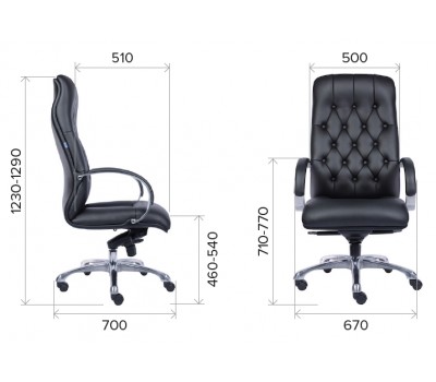 Кресло руководителя Everprof Monaco Экокожа Черный