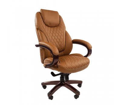 Кресло руководителя Chairman 406 бежевое, экопремиум