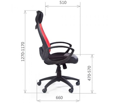 Кресло руководителя CHAIRMAN CH 840 black красное