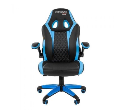 Кресло CHAIRMAN Game 15 черно/голубое