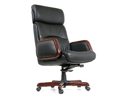 Кресло для руководителя CHAIRMAN CH 417, черная кожа