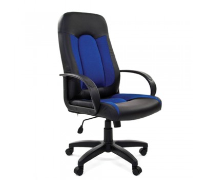 Кресло руководителя CHAIRMAN 429 экокожа, ткань, синее