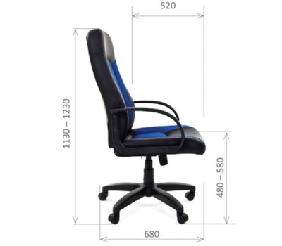 Кресло руководителя CHAIRMAN 429 экокожа, ткань, синее