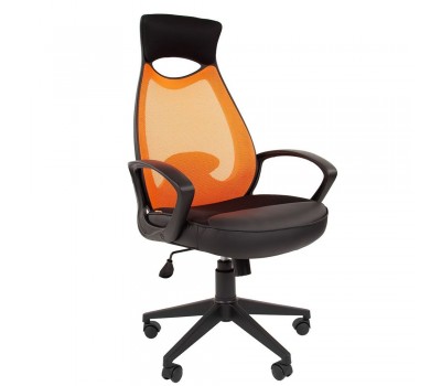 Кресло руководителя CHAIRMAN CH 840 black оранжевое