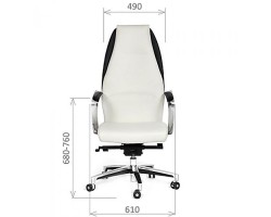 Кресло кожаное CHAIRMAN Basic белое/черное-foto3