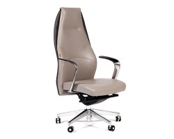 Кресло кожаное CHAIRMAN Basic серое