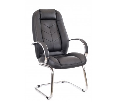 Кресло для посетителей Everprof Drift Full CF Экокожа Черный