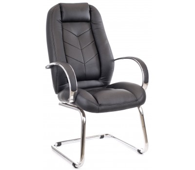 Кресло для посетителей Everprof Drift Full CF Экокожа Черный
