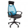 Кресло руководителяCHAIRMAN CH 840 black голубое