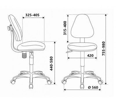 Кресло детское Бюрократ KD-4 оранжевый TW-96-1 крестовина пластик