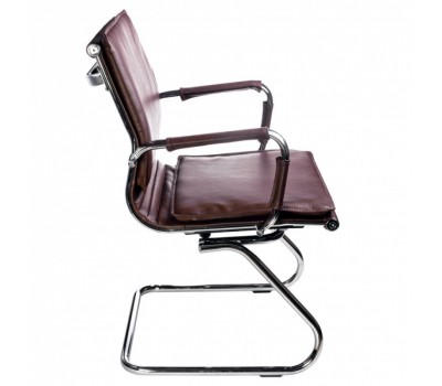 Кресло Бюрократ Ch-993-Low-V коричневый эко.кожа низк.спин. полозья металл хром