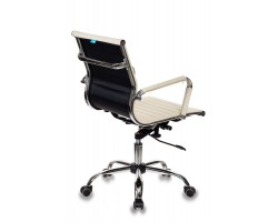 Кресло руководителя Бюрократ CH-883-LOW слоновая кость эко.кожа низк.спин. крестовина металл хром-foto4