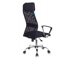 Кресло руководителя Бюрократ KB-6N черный TW-01 TW-11 сетка/ткань с подголов. крестовина металл хром-foto4