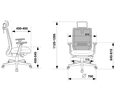 Кресло руководителя Бюрократ EXPERT серый сиденье голубой 38-405 сетка/ткань с подголов. крестовина пластик пластик белый