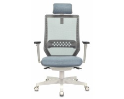 Кресло руководителя Бюрократ EXPERT серый сиденье голубой 38-405 сетка/ткань с подголов. крестовина пластик пластик белый-foto2