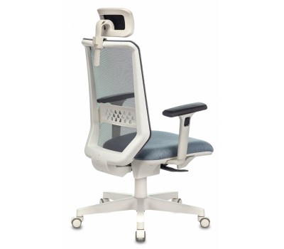 Кресло руководителя Бюрократ EXPERT серый сиденье голубой 38-405 сетка/ткань с подголов. крестовина пластик пластик белый