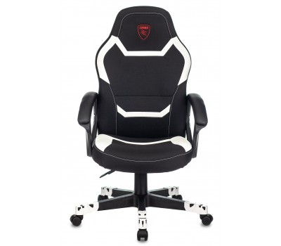Кресло игровое Zombie 10 черный/белый текстиль/эко.кожа крестовина пластик