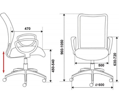 Кресло Бюрократ CH-599AXSN черный TW-32K01 TW-11 сетка/ткань крестовина пластик