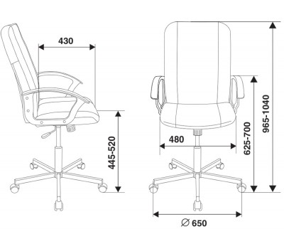 Кресло Бюрократ CH-551 черный Leather Black эко.кожа крестовина металл черный