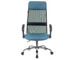 Кресло руководителя Бюрократ KB-6N черный TW-01 сиденье синий 38-415 сетка/ткань с подголов. крестовина металл хром-foto2