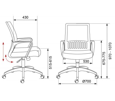 Кресло Бюрократ MC-201 черный TW-01 TW-11 сетка/ткань крестовина пластик