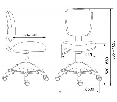 Кресло детское Бюрократ CH-204-F оранжевый жираф крестовина пластик подст.для ног